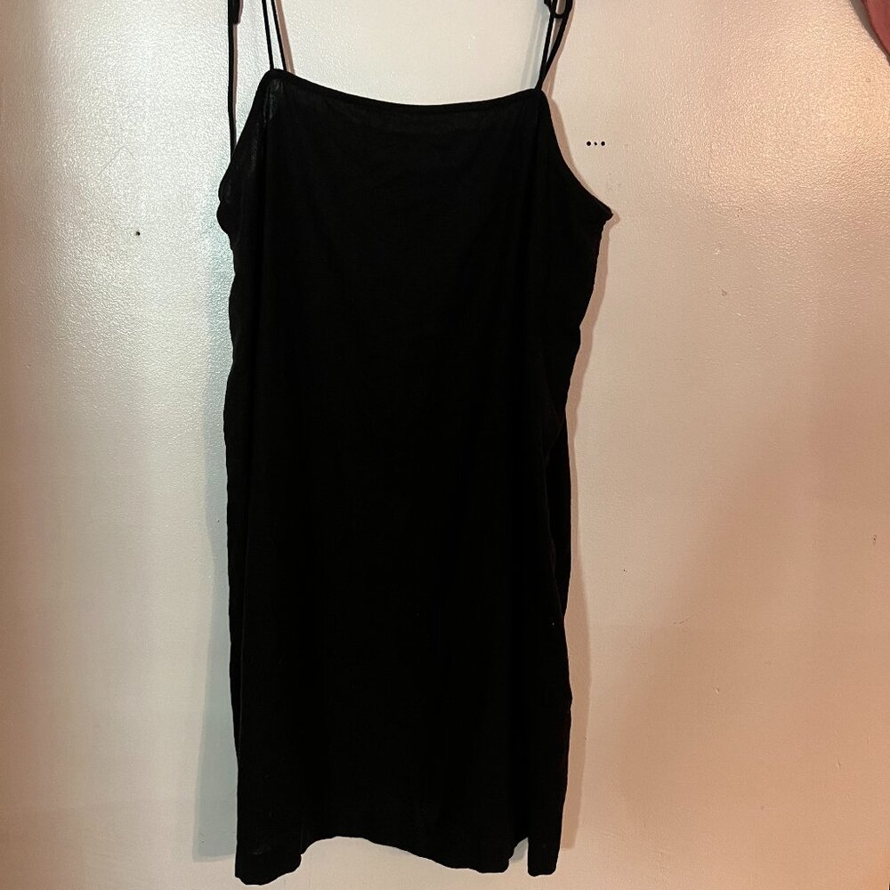 Fit & Flare Tie-Strap Linen-Blend Mini Dress Old Navy